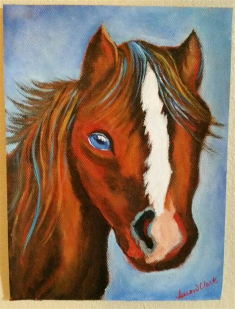 Blue eyed horse 6x8 linen canvas sheet | Horses, Artist, Art