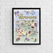 Wyoming Map Poster – Fish Kiss