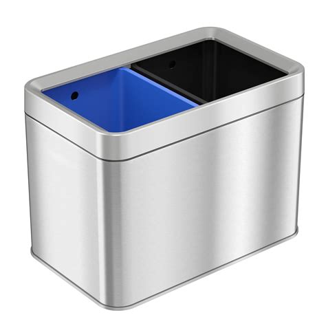 Buy iTouchless 5.3 Gallon Open Top T Can & Recycle Bin Dual Compartment Combo, includes Decals ...