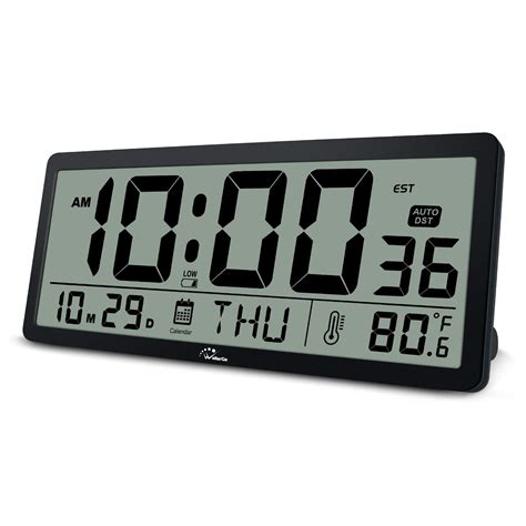 Buy WallarGe Auto Set Large Digital Wall Clock Battery Operated with ...