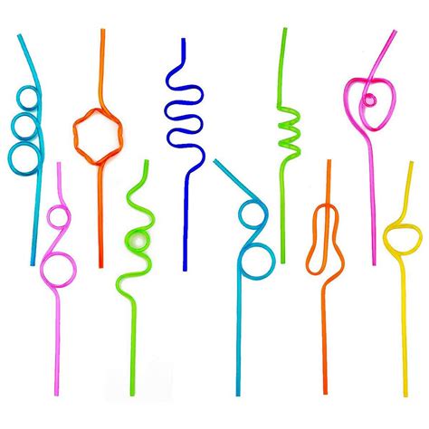 Crazy Loop Straws, (Pack of 50) Crazy Silly Colorful Reusable Drinking Straws Mega Pack BPA and ...