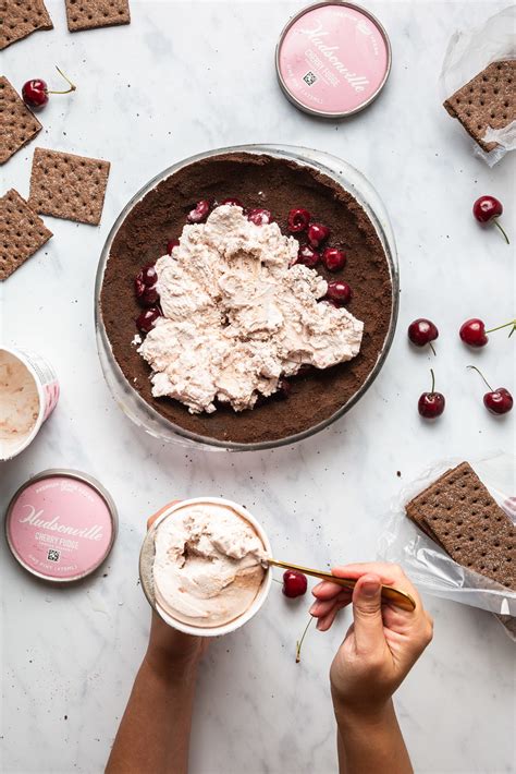 Cherry Fudge Ice Cream Pie - Vegetarian 'Ventures