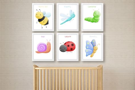 Nursery Decor , Set of Nursery Prints , Watercolour Bugs , New Baby Print , Home Decor ...