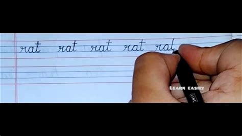 EP #19 | How to write three letter word "rat" in cursive | LEARN EASILY ...