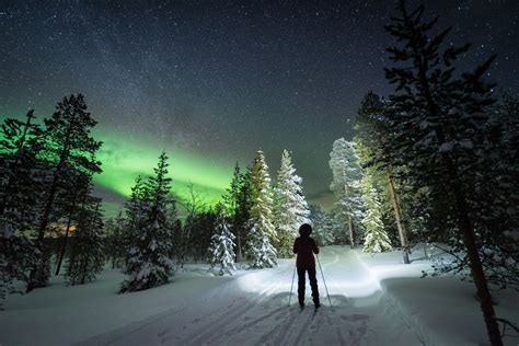 Northern Lights Skiing in Lapland, Finland | Skiing photography, Skiing, Finland