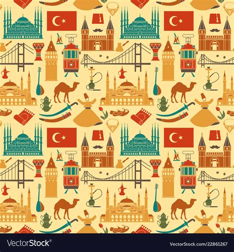 Pattern of country turkey culture and traditional Vector Image