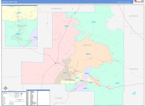 Lincoln County, NM Wall Map Color Cast Style by MarketMAPS - MapSales