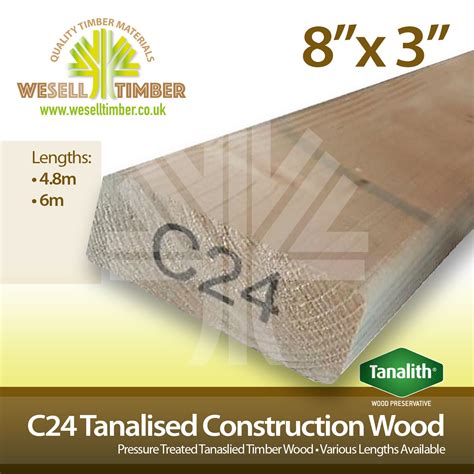 C24 Pressure Treated Structural Graded Timber 8x3 200x75 Various Sizes ...