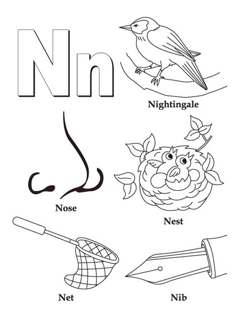 Letter N coloring pages - ColoringLib