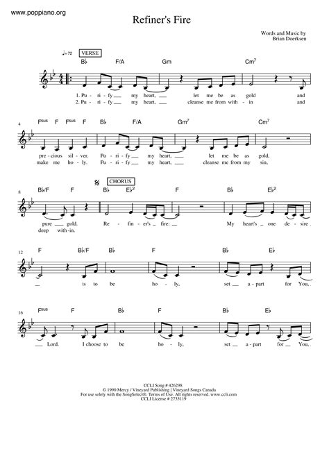 Brian Doerksen-Purify My Heart (Refiner's Fire) Violin Score pdf ...