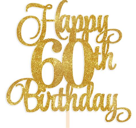 Any Number Gold Glitter 60th Birthday Cake Topper Sla - vrogue.co