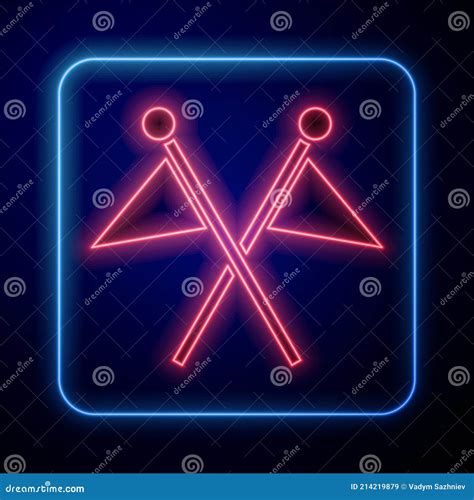 Glowing Neon Golf Flag Icon Isolated on Black Background. Golf Equipment or Accessory Stock ...