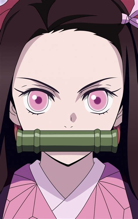 Download wallpaper 840x1336 angry kamado nezuko, pink eyes, anime girl, iphone 5, iphone 5s ...