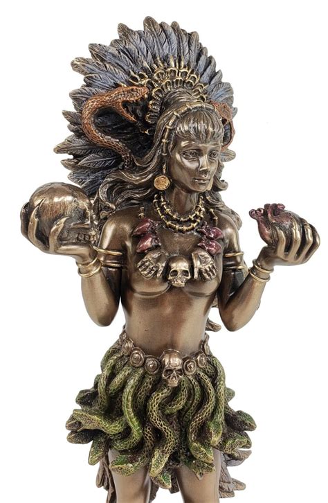 9 1/2 Coatlicue Aztec Earth Goddess With Serpent Skirt Statue Bronze Color - Etsy