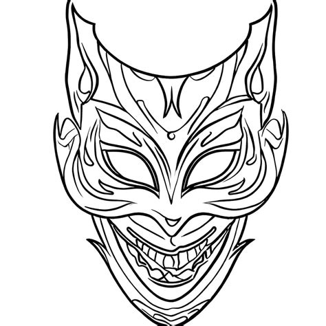 Horror Halloween Mask coloring page - Download, Print or Color Online ...