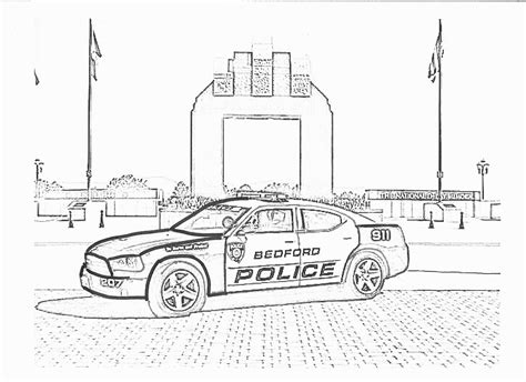 Police car coloring pages to download and print for free