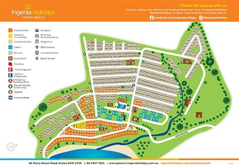 Merry Beach holiday park map - Ingenia Holidays