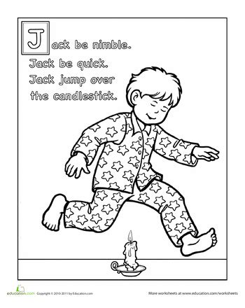 Jack Be Nimble Coloring Page - ClarkilMontes