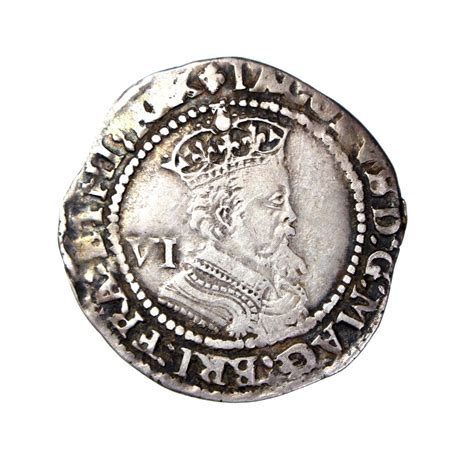 James I Silver sixpence 1603-1625AD mm. lis 1624AD - Silbury Coins : Silbury Coins