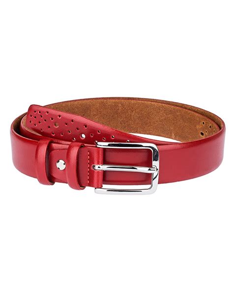 Buy Women's Red Leather Belt | LeatherBeltsOnline.com | Free Shipping