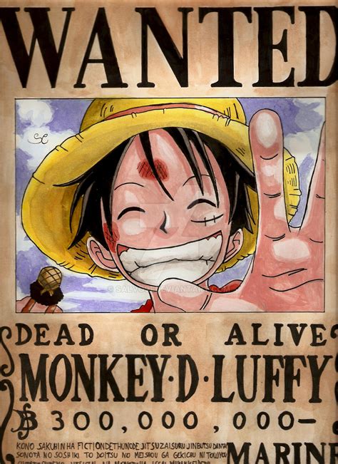 WANTED Monkey D. Luffy by Salvo91 on DeviantArt