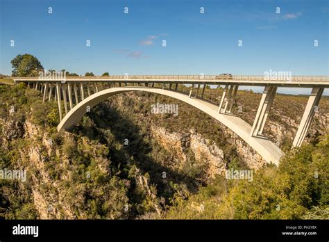 Tsitsikamma, South Africa - the Paul Sauer Bridge also known as the Storms River Bridge over the ...