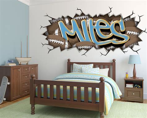 Football Graffiti Name Removable Wall Decal Art Sports Large | Etsy