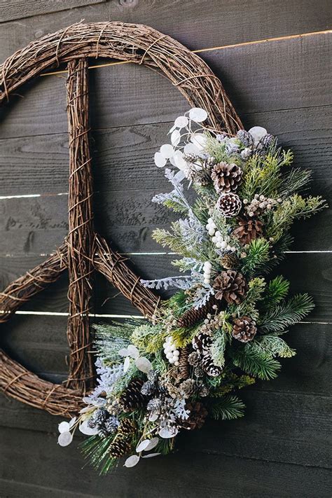 Peace Sign Wreath with Faux Foliage DIY | Diy wreath, Large wreath, Wreaths