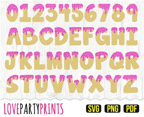 ICE CREAM FONT Svg Png and Pdf Files 300dpi High Quality | Etsy