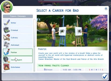 All Sims 4 career descriptions with career branches : thesims