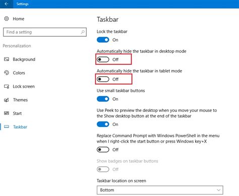 How To Auto Hide Taskbar In Desktop Mode Or Tablet Mode In Windows 10 ...