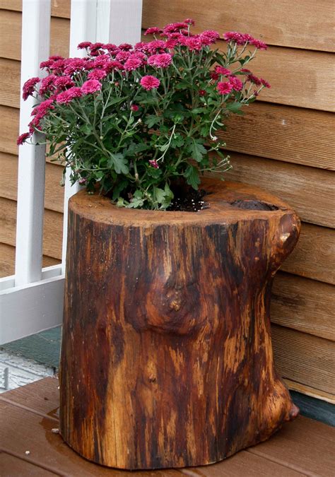 Wooden Stump Planters – Custom Sculpture & Sign Company