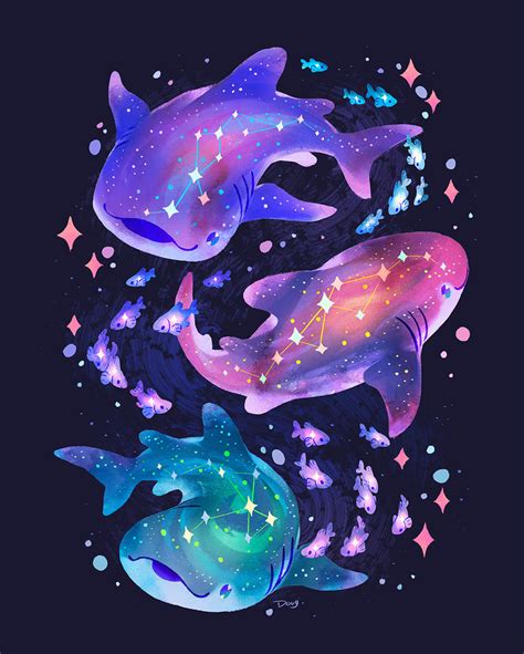 The Cosmic Whale Sharks by https://www.deviantart.com/astral-requin on @DeviantArt | Shark art ...