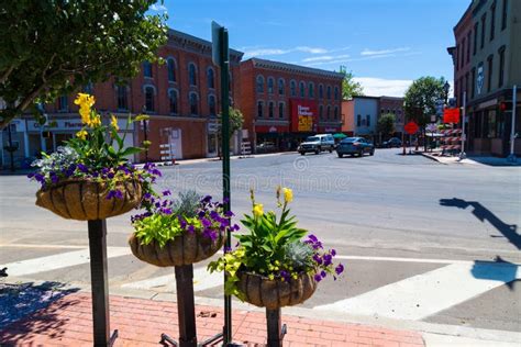 Unusual Planters In Downtown Troy PA Editorial Photography - Image of ...