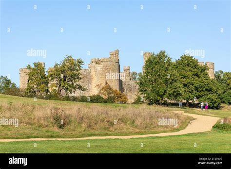 Path to 14th century Bodiam Castle, Bodiam, East Sussex, England ...