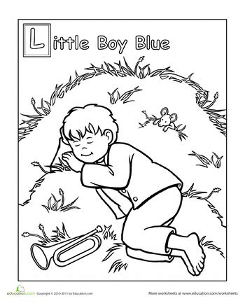 Worksheets: Little Boy Blue Coloring Page Nursery Rhymes Preschool Crafts, Preschool Reading ...