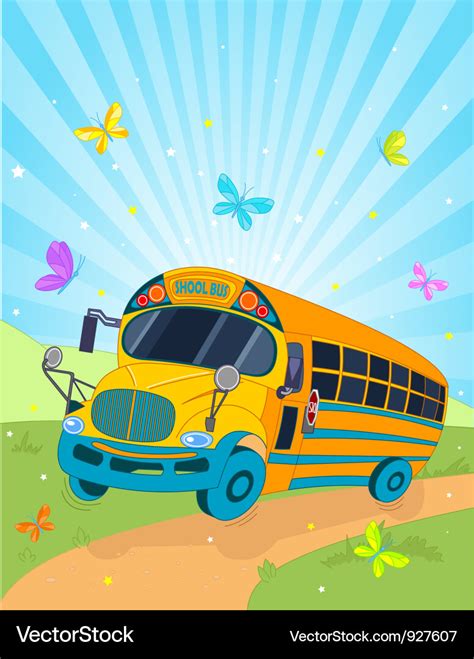 School bus cartoon Royalty Free Vector Image - VectorStock