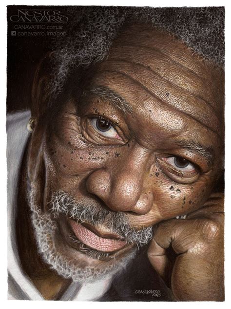 Morgan Freeman - Color pencils Faber Castell Polychromos and Caran d'Ache Pablo on paper ...