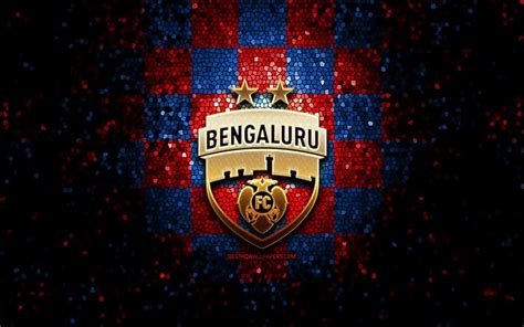 Herunterladen hintergrundbild bengaluru fc, glitzerlogo, isl, blau-rot ...