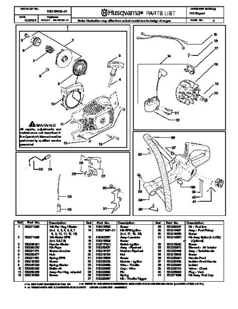 Husqvarna 450 Chainsaw Parts Manual