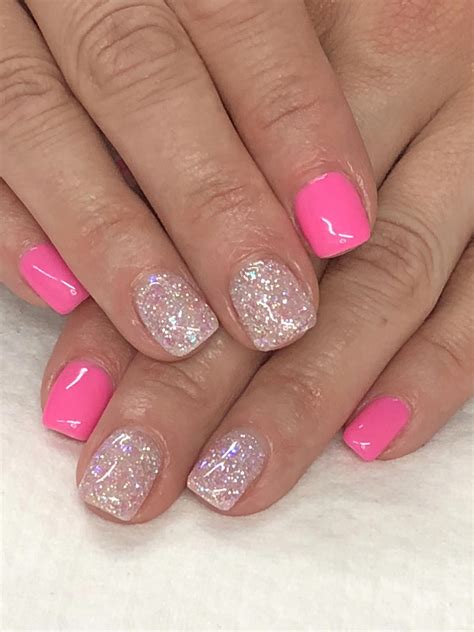 Pink Summer Glitter Gel Nails Light Elegance Double Scoop & Sugar Coated #gelnailpolish ...