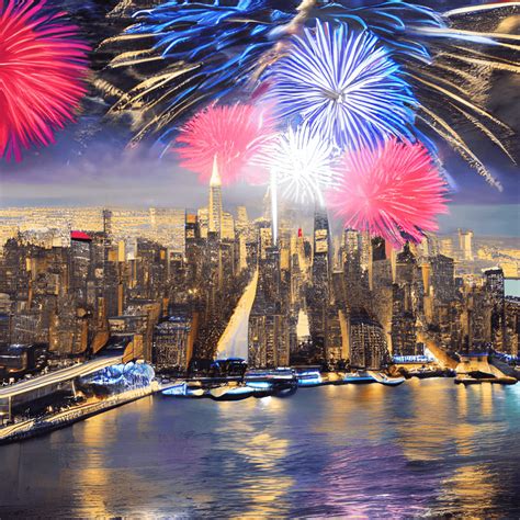 Fireworks over New York City · Creative Fabrica