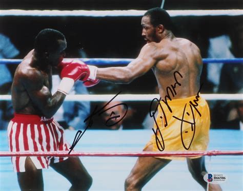 Sugar Ray Leonard & Tommy "Hitman" Hearns Signed 8x10 Photo (Beckett C ...