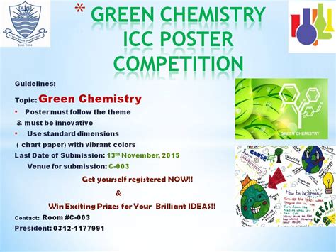 ICC to hold Green Chemistry Poster Competition | FCC Societies