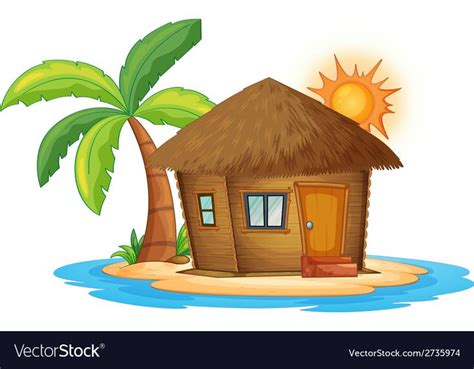 a small nipa hut in the island on a white background. Download a Free Preview or High Quality ...