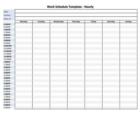 43 Effective Hourly Schedule Templates (Excel & MS Word) ᐅ TemplateLab