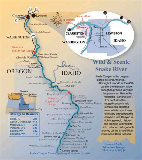 Snake River Map - Beamers Hells Canyon Tours