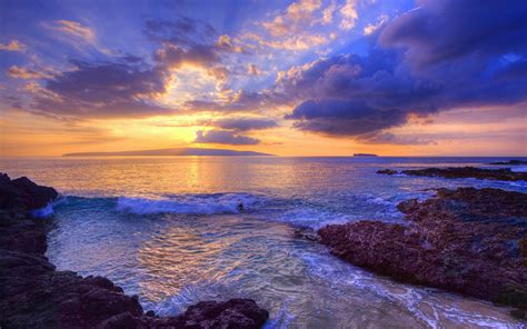 Sunset at Secret Beach, Maui, Hawaii, USA wallpaper | nature and ...