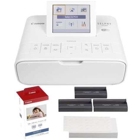 Canon Selphy CP1300 Compact Photo Printer White + KP-108IN Selphy 4x6 ...