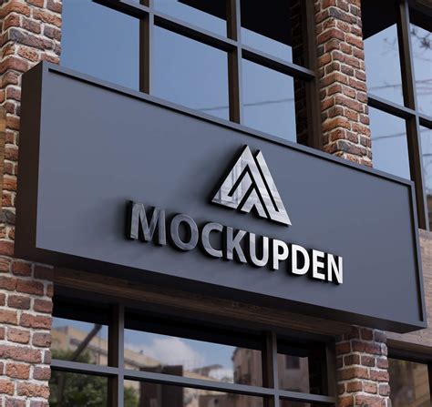 Free Logo Sign Mockup PSD Template - Mockup Den